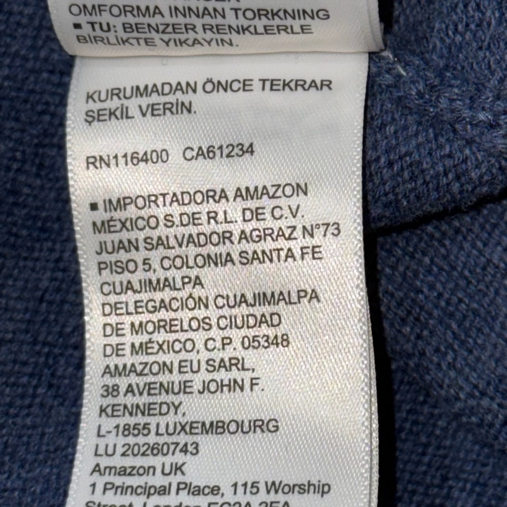 Amazon Essentials Blue V-Neck Sweater - Picture 6 of 9
